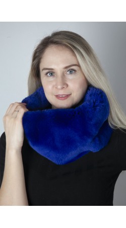 Blue rex fur neck warmer